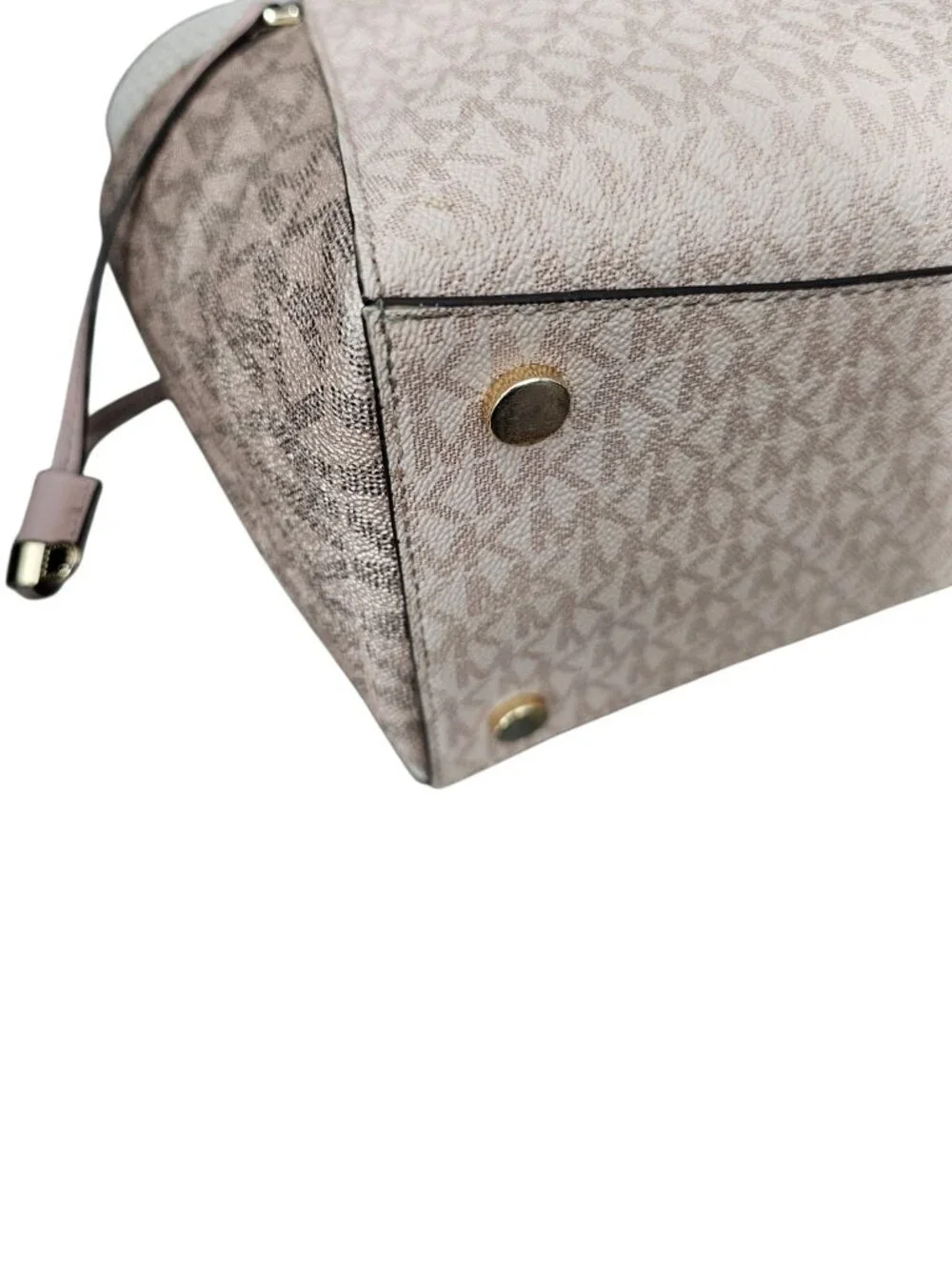 Michael Kors Voyager Large Colorblock Metallic Tote bag COA Powder Blush Pink